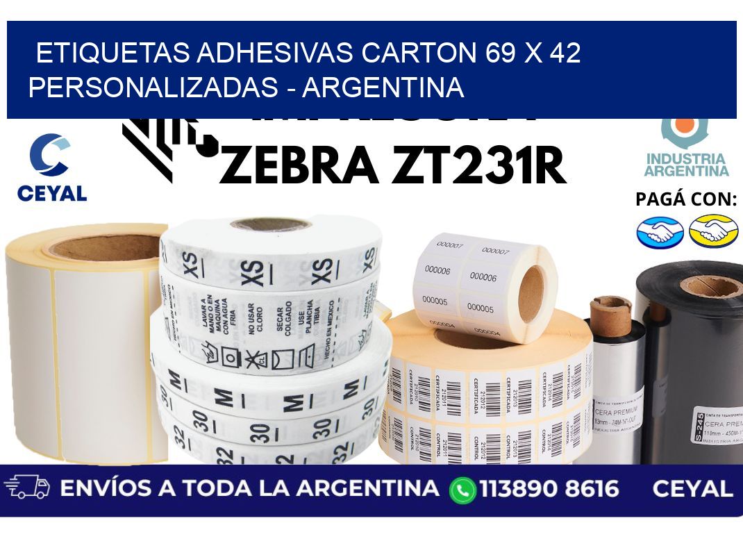 etiquetas adhesivas carton 69 x 42 personalizadas - Argentina