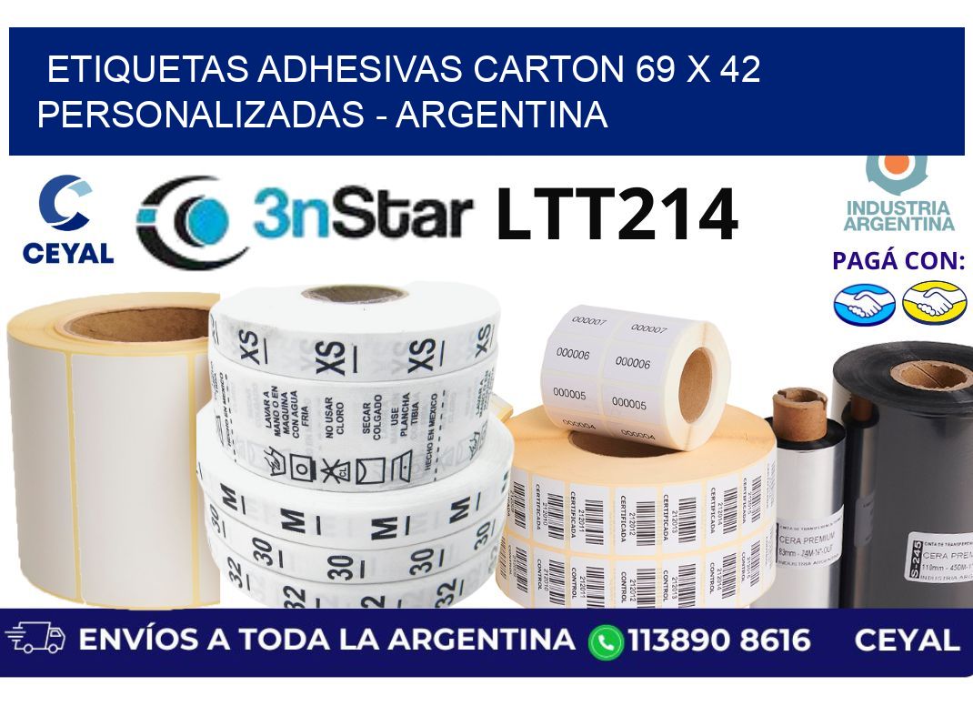 etiquetas adhesivas carton 69 x 42 personalizadas - Argentina