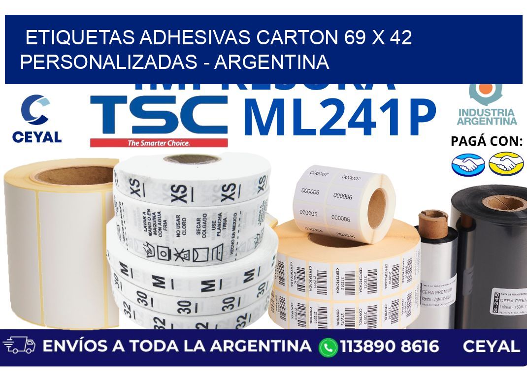 etiquetas adhesivas carton 69 x 42 personalizadas – Argentina