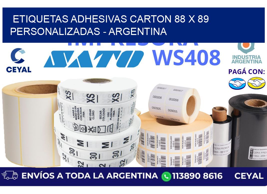 etiquetas adhesivas carton 88 x 89 personalizadas - Argentina