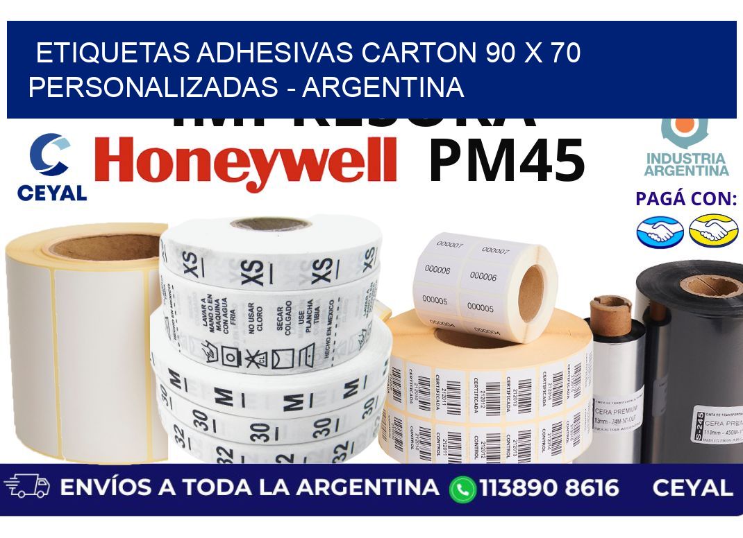 etiquetas adhesivas carton 90 x 70 personalizadas - Argentina