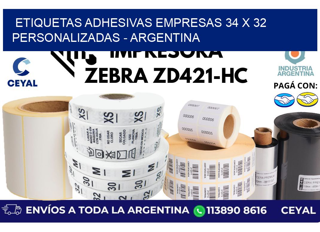 etiquetas adhesivas empresas 34 x 32 personalizadas – Argentina