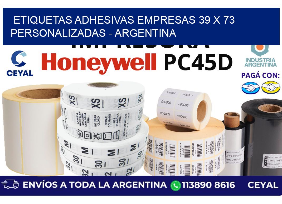 etiquetas adhesivas empresas 39 x 73 personalizadas - Argentina