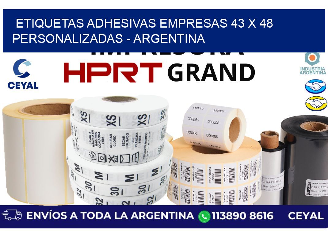 etiquetas adhesivas empresas 43 x 48 personalizadas – Argentina