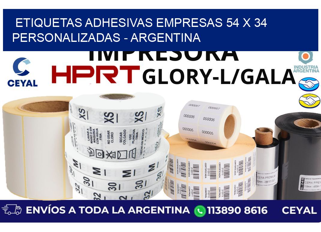 etiquetas adhesivas empresas 54 x 34 personalizadas - Argentina