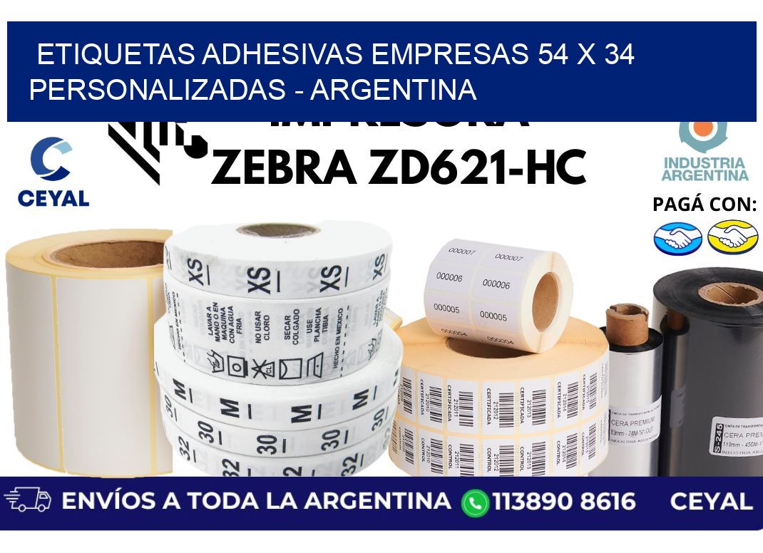 etiquetas adhesivas empresas 54 x 34 personalizadas - Argentina