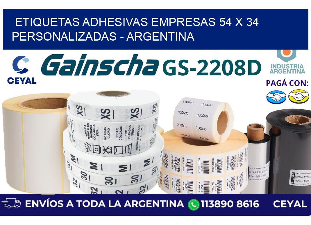 etiquetas adhesivas empresas 54 x 34 personalizadas – Argentina