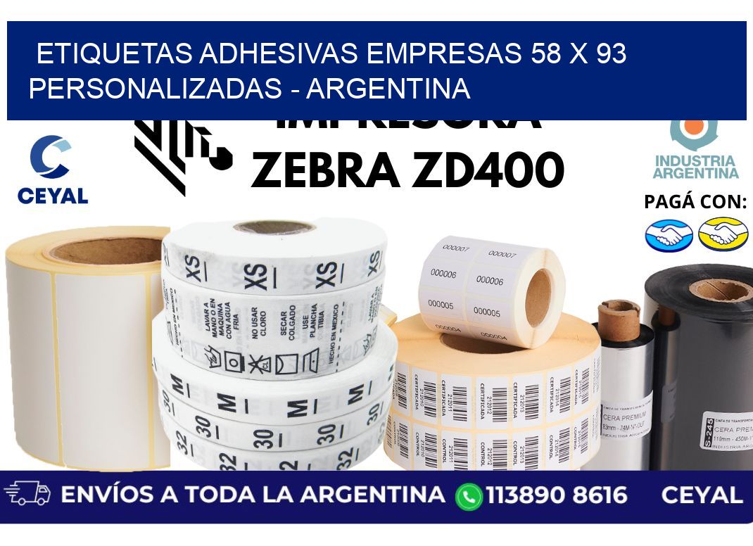 etiquetas adhesivas empresas 58 x 93 personalizadas - Argentina