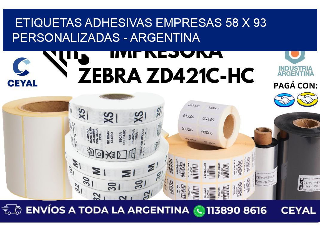 etiquetas adhesivas empresas 58 x 93 personalizadas - Argentina