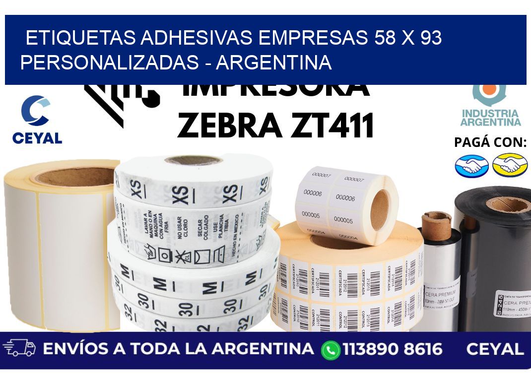 etiquetas adhesivas empresas 58 x 93 personalizadas – Argentina