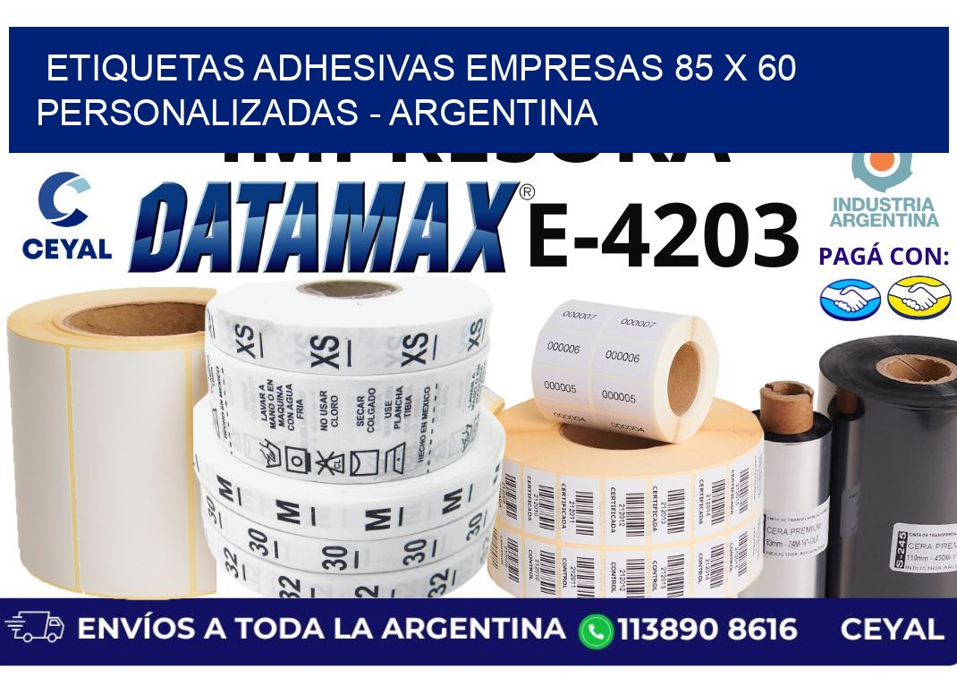 etiquetas adhesivas empresas 85 x 60 personalizadas - Argentina