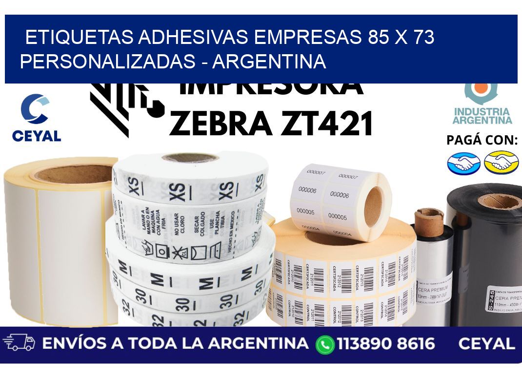 etiquetas adhesivas empresas 85 x 73 personalizadas - Argentina