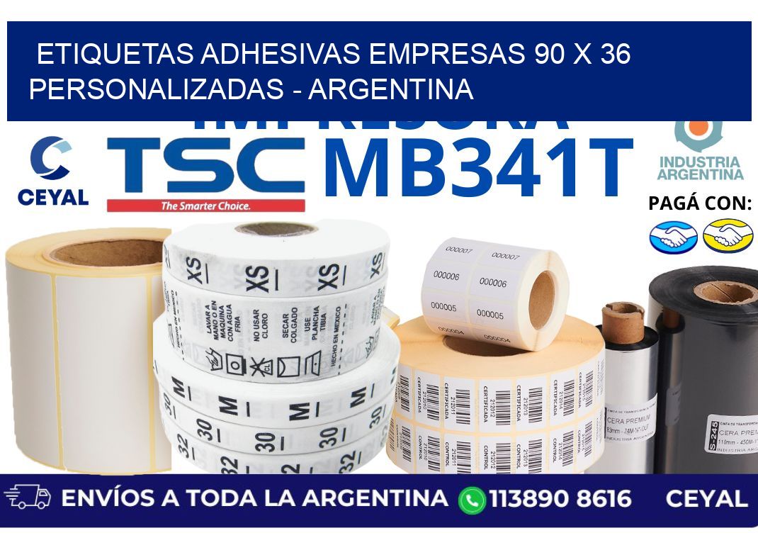 etiquetas adhesivas empresas 90 x 36 personalizadas - Argentina