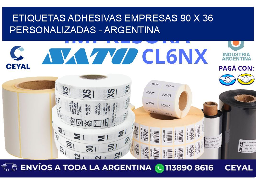 etiquetas adhesivas empresas 90 x 36 personalizadas – Argentina