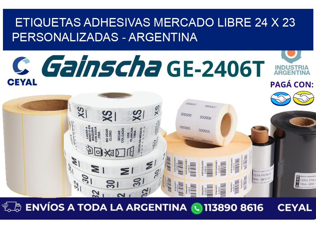 etiquetas adhesivas mercado libre 24 x 23 personalizadas – Argentina