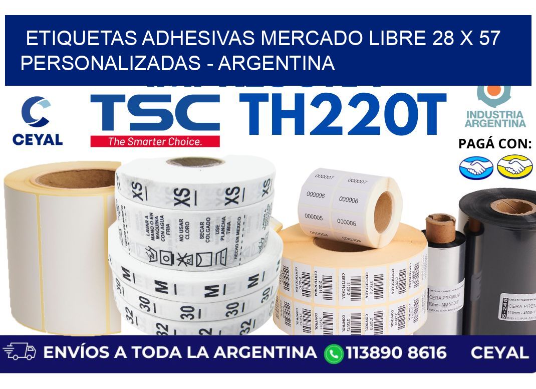 etiquetas adhesivas mercado libre 28 x 57 personalizadas - Argentina