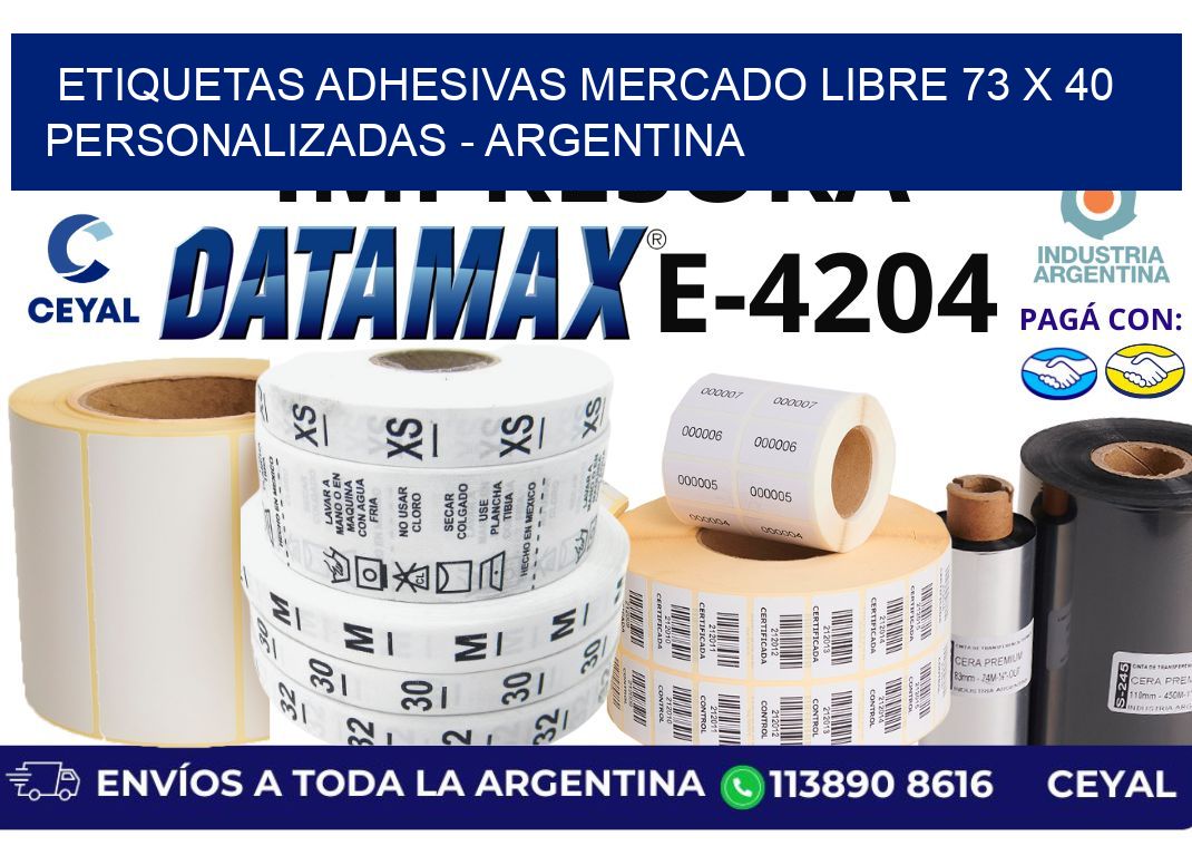 etiquetas adhesivas mercado libre 73 x 40 personalizadas - Argentina
