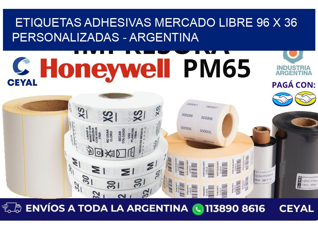 etiquetas adhesivas mercado libre 96 x 36 personalizadas - Argentina