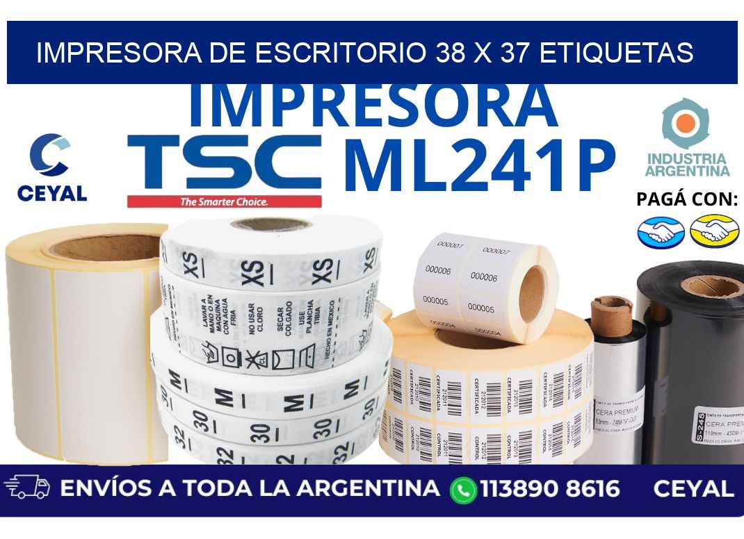 impresora de escritorio 38 x 37 etiquetas