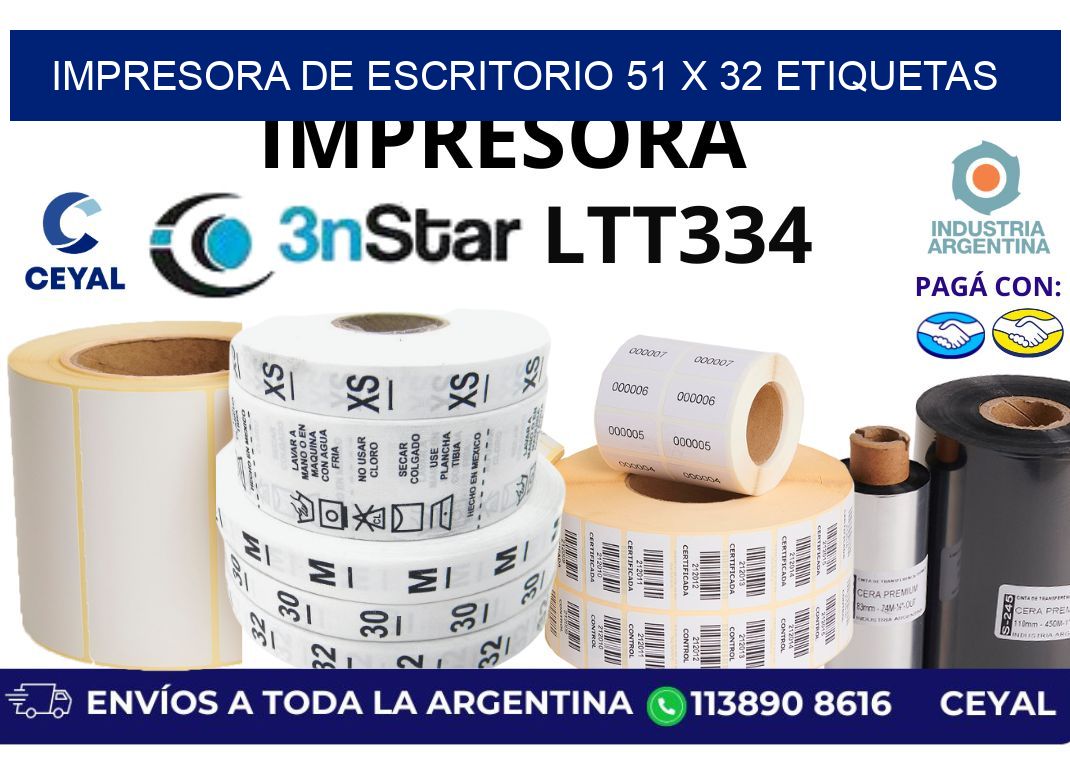 impresora de escritorio 51 x 32 etiquetas