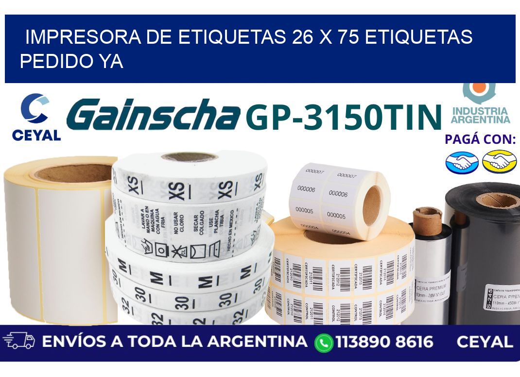 impresora de etiquetas 26 x 75 etiquetas pedido ya