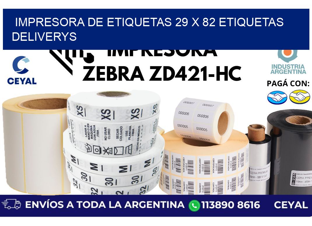 impresora de etiquetas 29 x 82 etiquetas deliverys