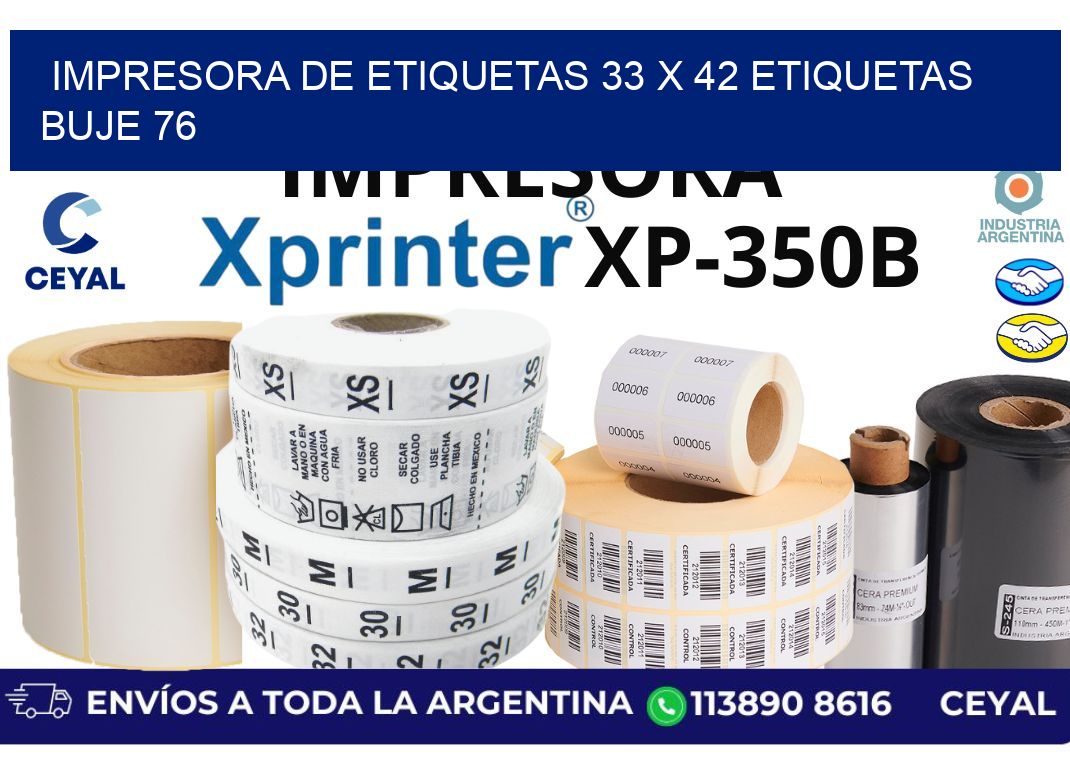 impresora de etiquetas 33 x 42 etiquetas buje 76