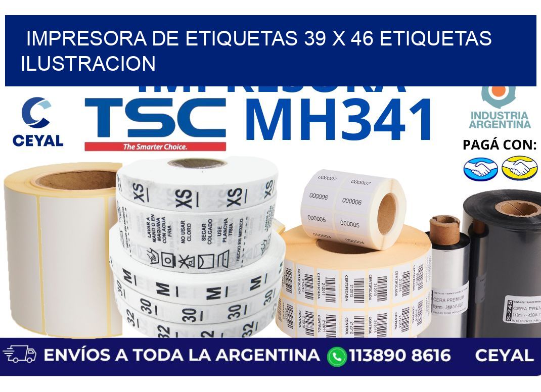 impresora de etiquetas 39 x 46 etiquetas ilustracion