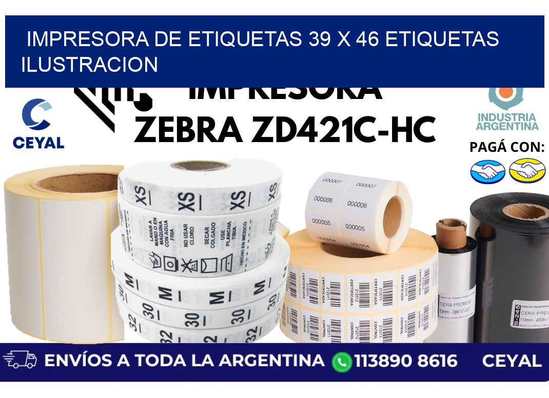 impresora de etiquetas 39 x 46 etiquetas ilustracion