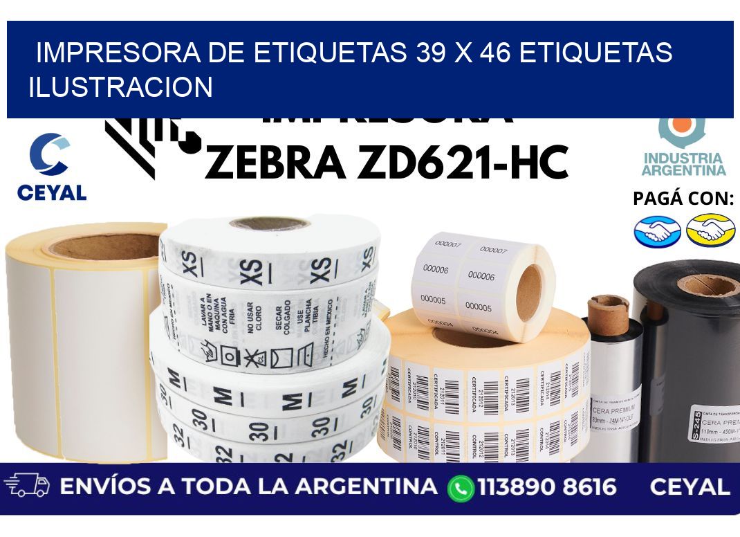 impresora de etiquetas 39 x 46 etiquetas ilustracion