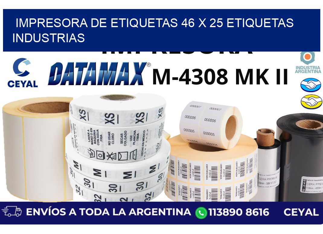 impresora de etiquetas 46 x 25 etiquetas industrias