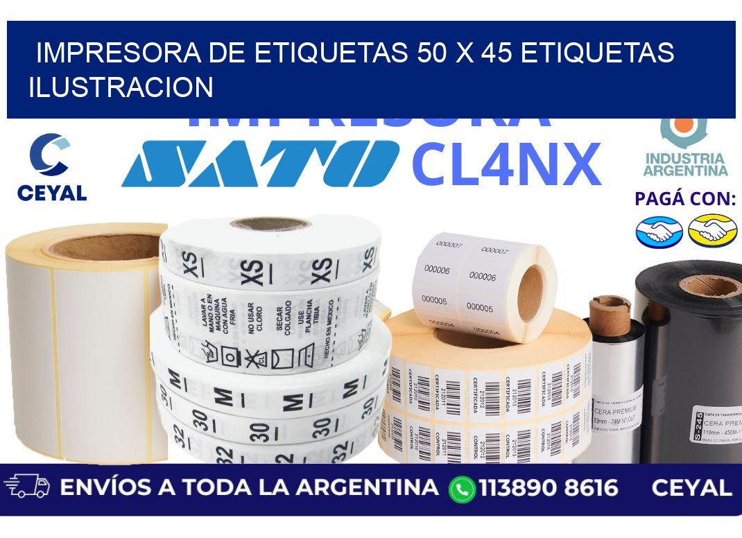 impresora de etiquetas 50 x 45 etiquetas ilustracion