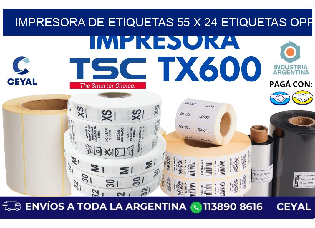 impresora de etiquetas 55 x 24 etiquetas opp