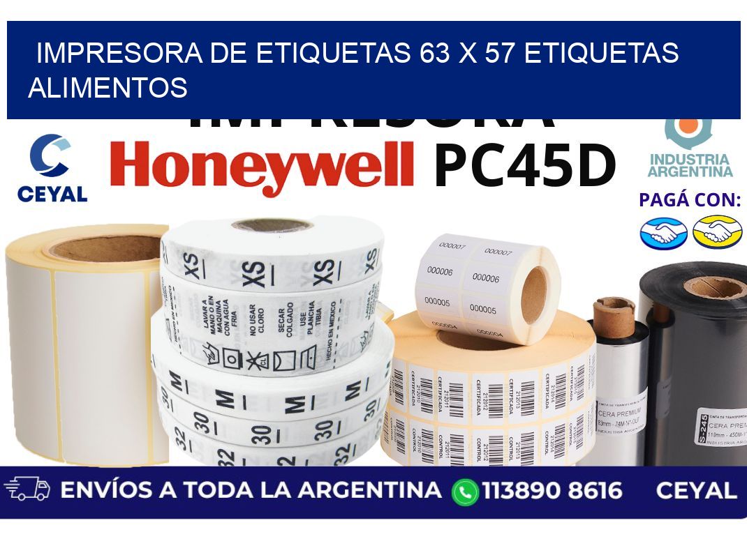 impresora de etiquetas 63 x 57 etiquetas alimentos