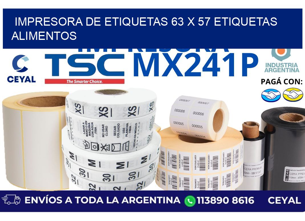impresora de etiquetas 63 x 57 etiquetas alimentos
