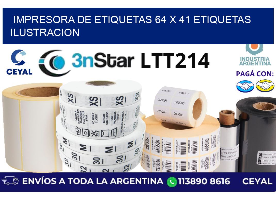impresora de etiquetas 64 x 41 etiquetas ilustracion