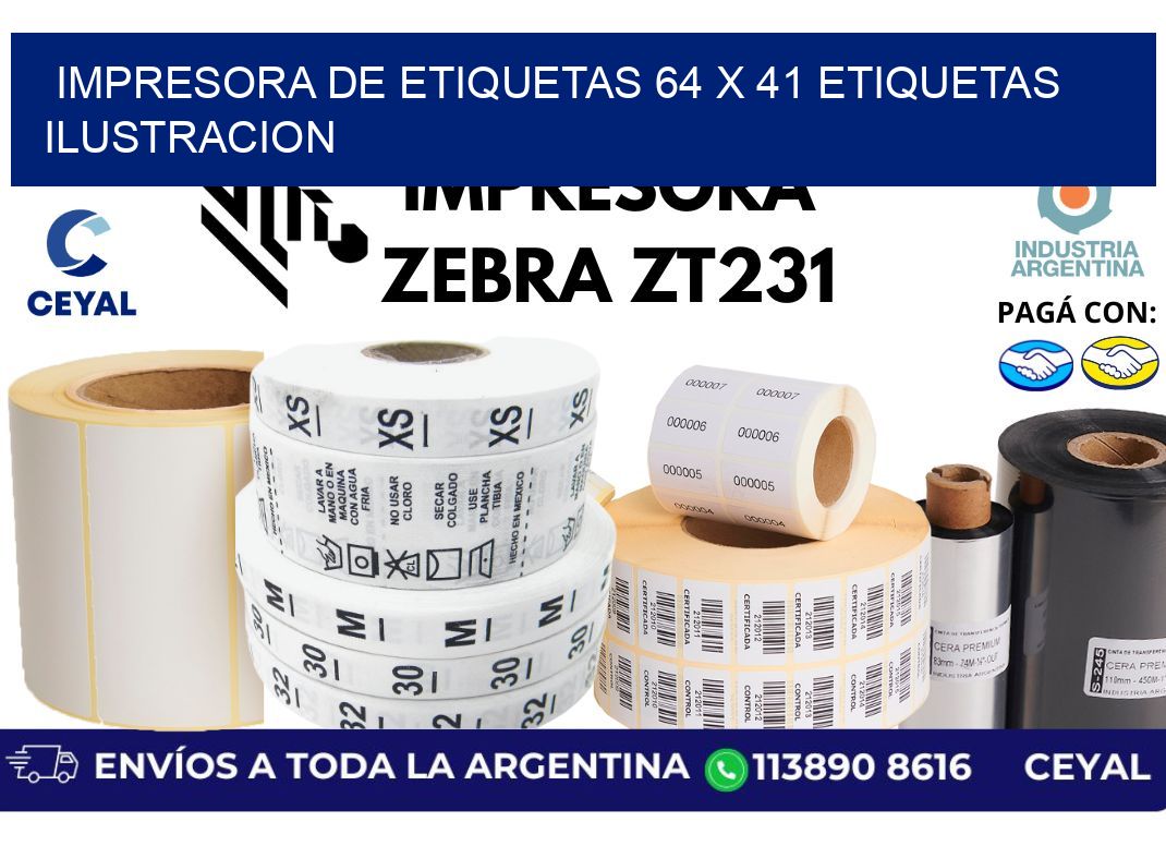 impresora de etiquetas 64 x 41 etiquetas ilustracion