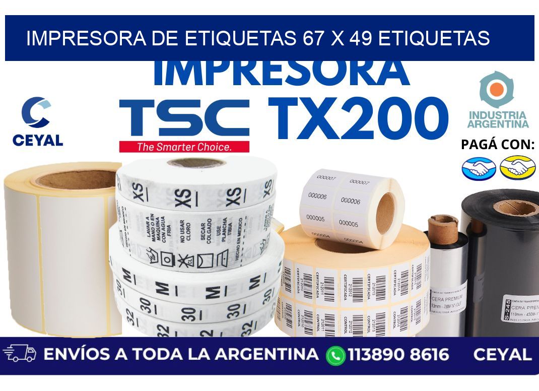 impresora de etiquetas 67 x 49 etiquetas