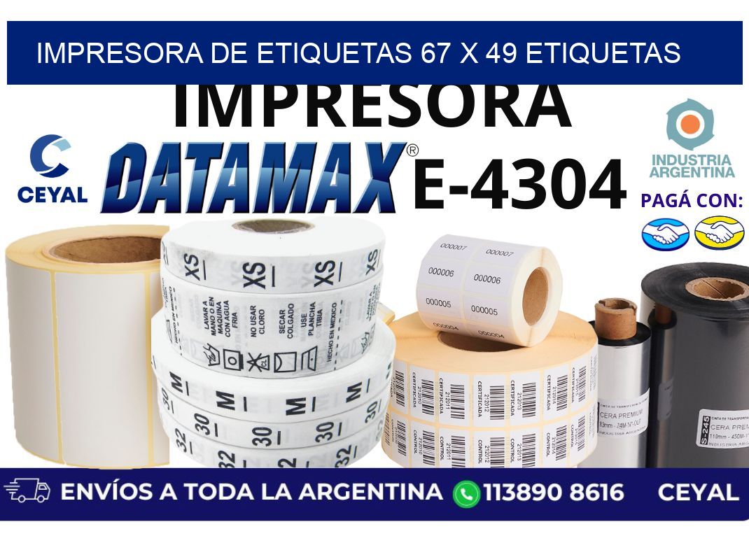 impresora de etiquetas 67 x 49 etiquetas