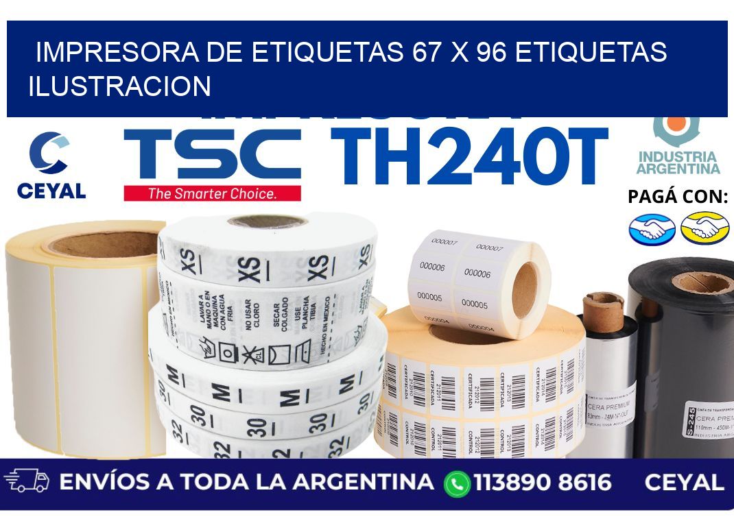 impresora de etiquetas 67 x 96 etiquetas ilustracion