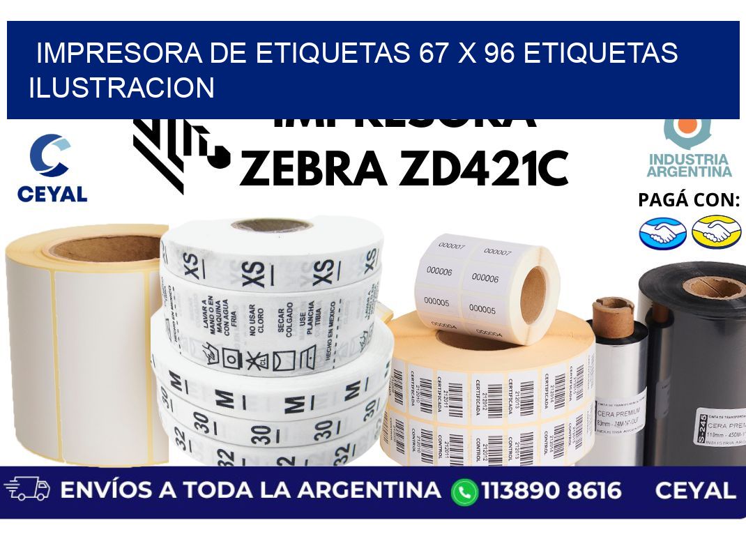 impresora de etiquetas 67 x 96 etiquetas ilustracion