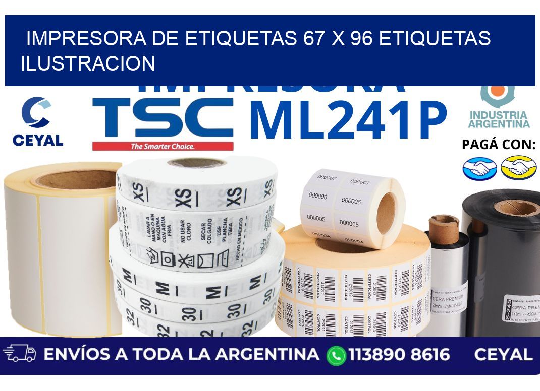 impresora de etiquetas 67 x 96 etiquetas ilustracion