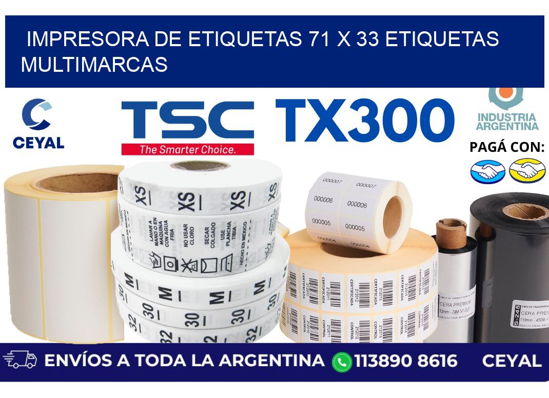 impresora de etiquetas 71 x 33 etiquetas multimarcas