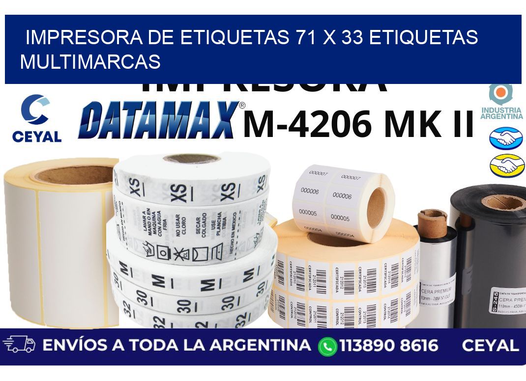 impresora de etiquetas 71 x 33 etiquetas multimarcas