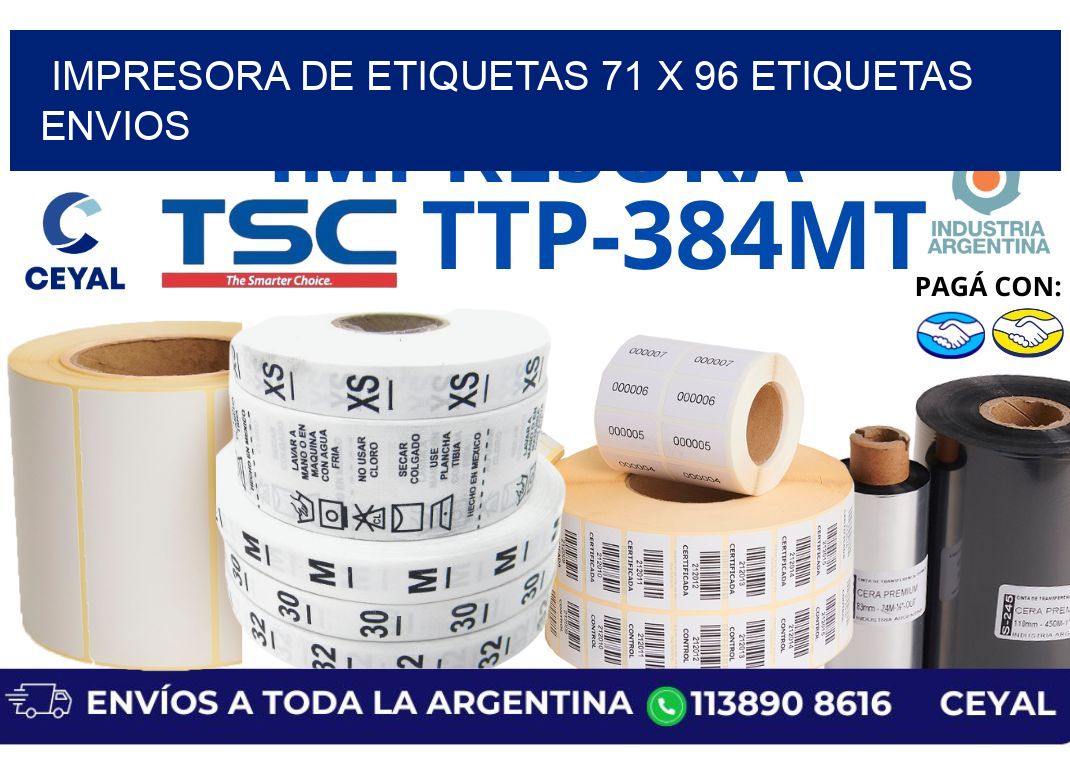 impresora de etiquetas 71 x 96 etiquetas envios