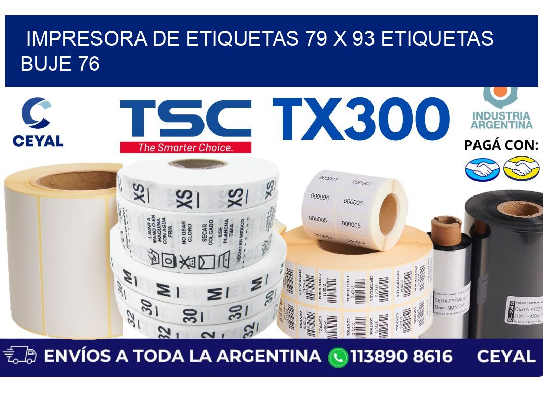 impresora de etiquetas 79 x 93 etiquetas buje 76