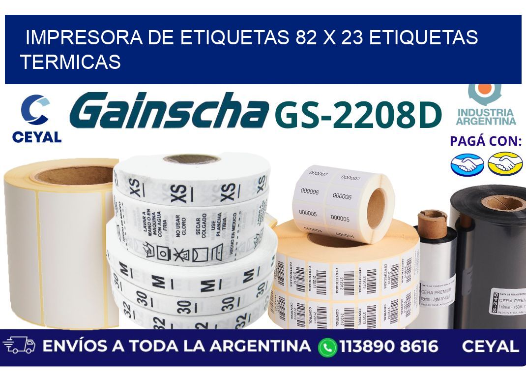 impresora de etiquetas 82 x 23 etiquetas termicas