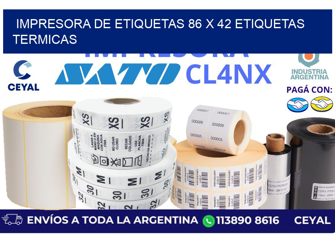 impresora de etiquetas 86 x 42 etiquetas termicas