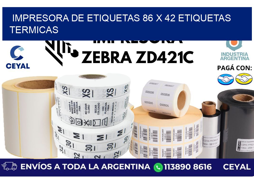 impresora de etiquetas 86 x 42 etiquetas termicas