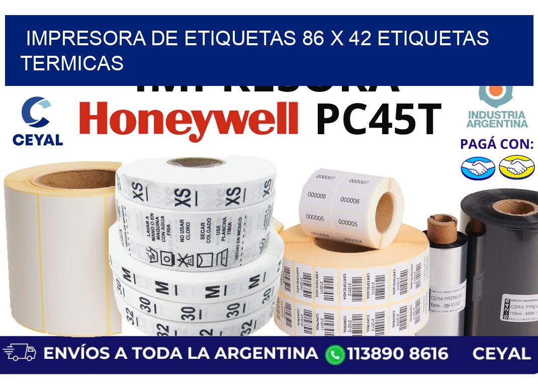 impresora de etiquetas 86 x 42 etiquetas termicas